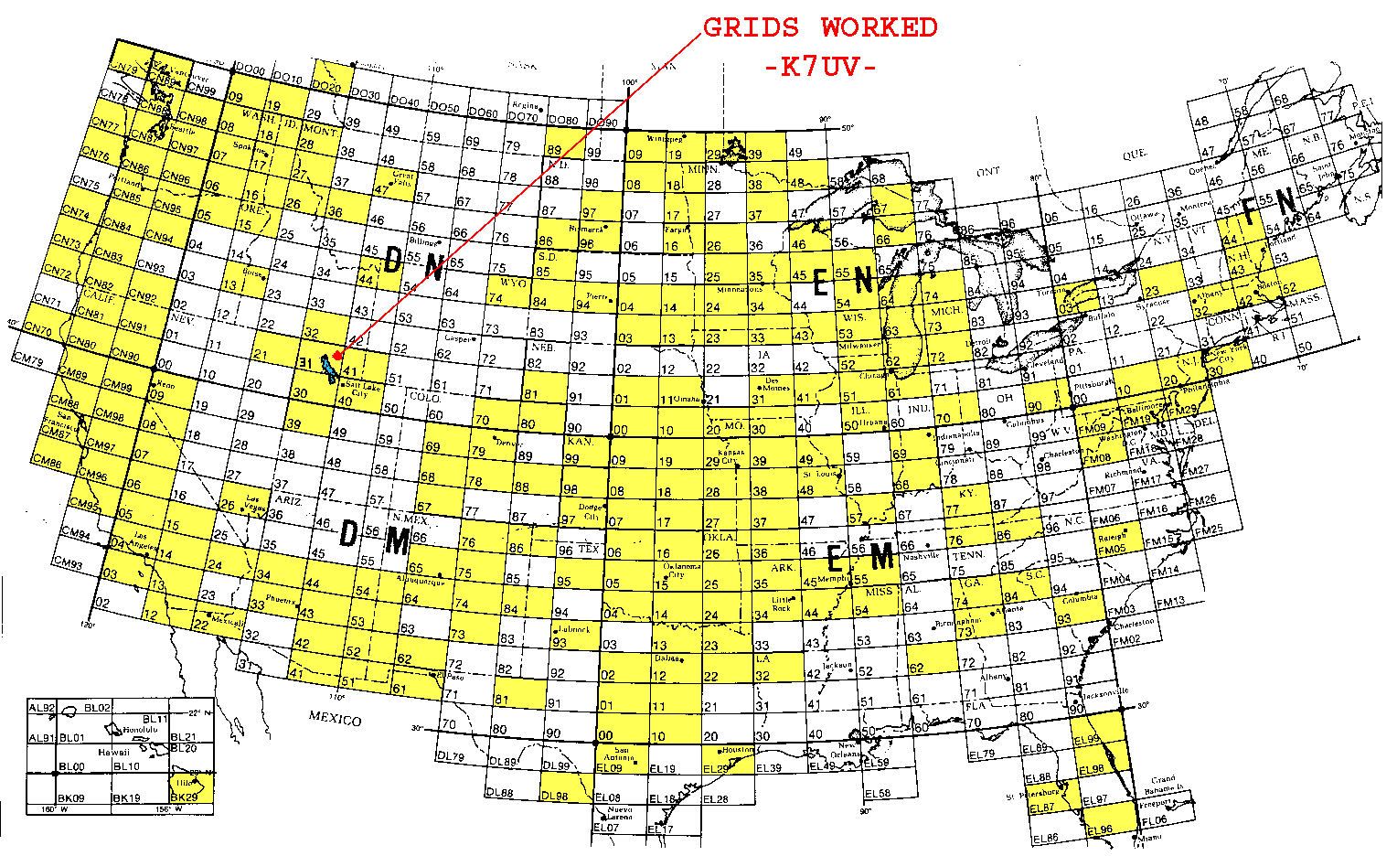 Grids Worked from Utah